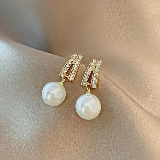 Pearl Adorned Dangle Earrings