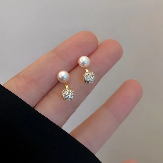 Pearl Sparkle Stud Earrings