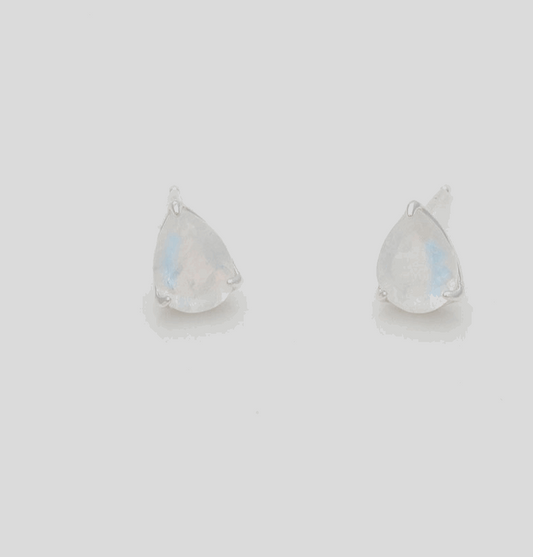 Pear Cut Moonstone Earrings