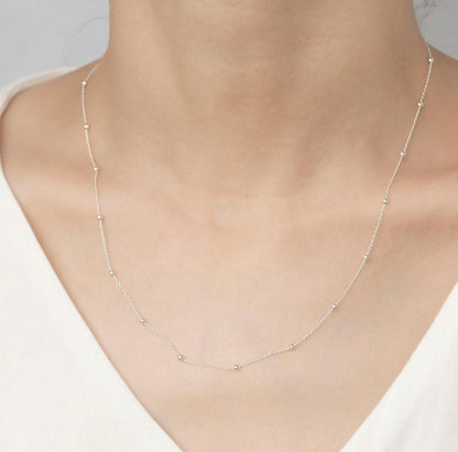 Silver Ball Chain Necklace