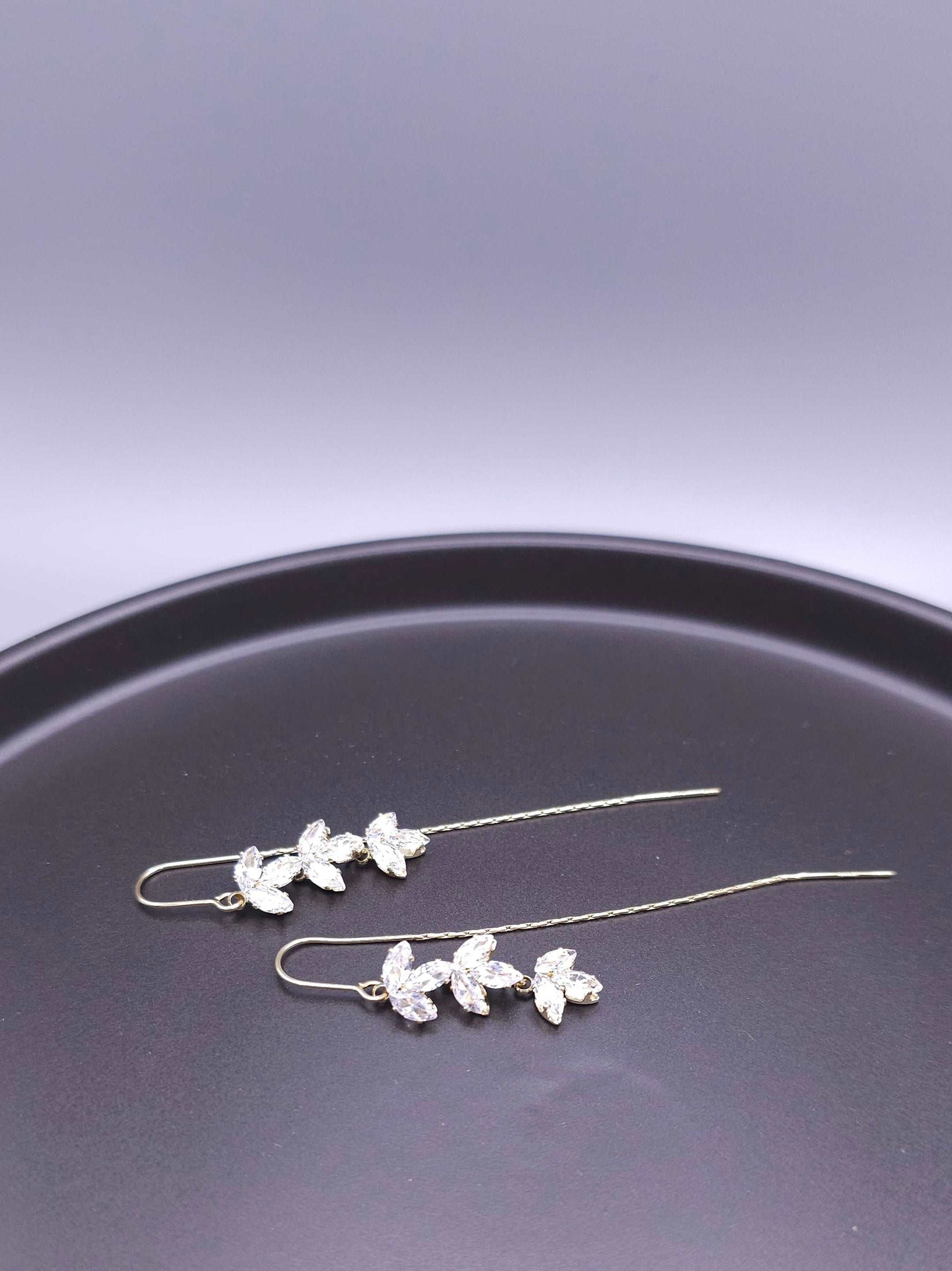 Crystal Leaves Earrings