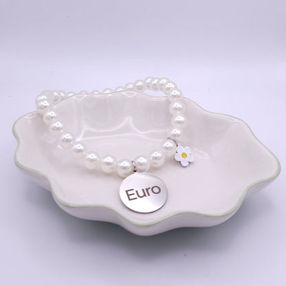 Handmade Pearl Necklace for Pets with Custom Name Tag and 10mm Pearls