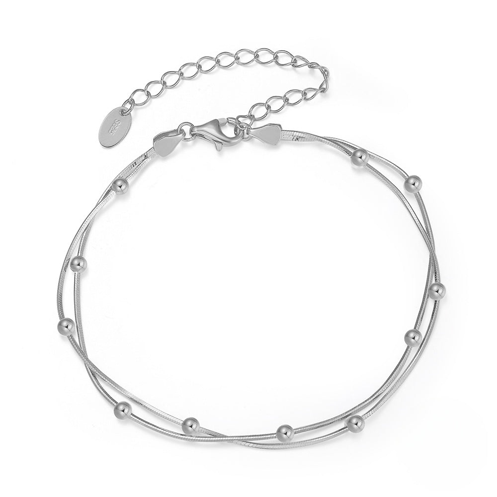 Multi-Layered Silver Snake Satellite Chain Bracelet (2 colours)