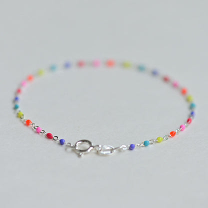 Candy Pop Rainbow Bracelet in 925 silver and epoxy resin.