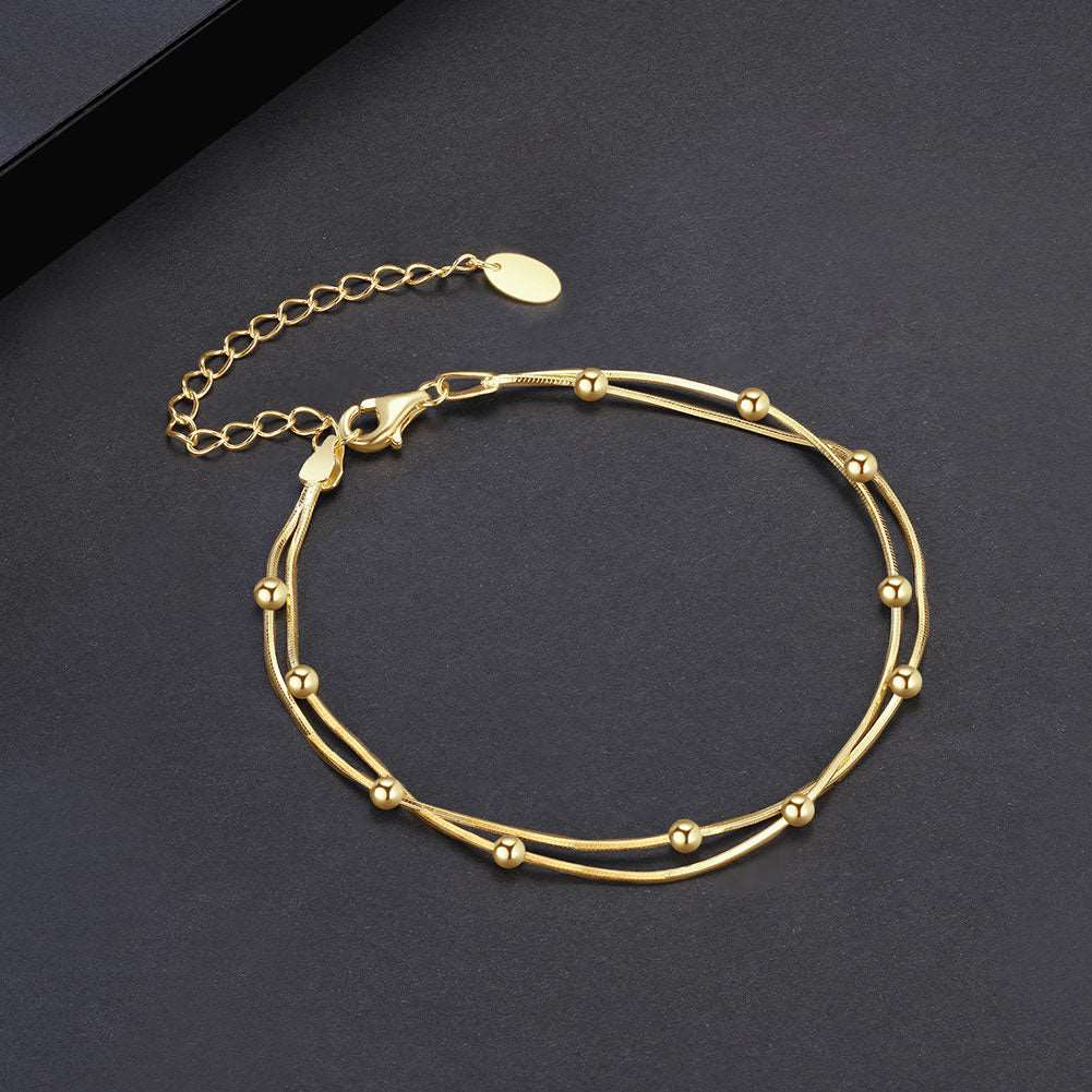 Multi-Layered Silver Snake Satellite Chain Bracelet (2 colours)