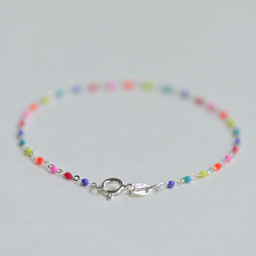 Candy Pop Rainbow Bracelet in 925 silver and epoxy resin.