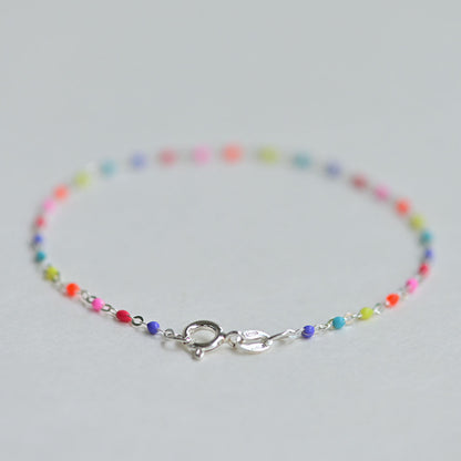 Candy Pop Rainbow Bracelet in 925 silver and epoxy resin.